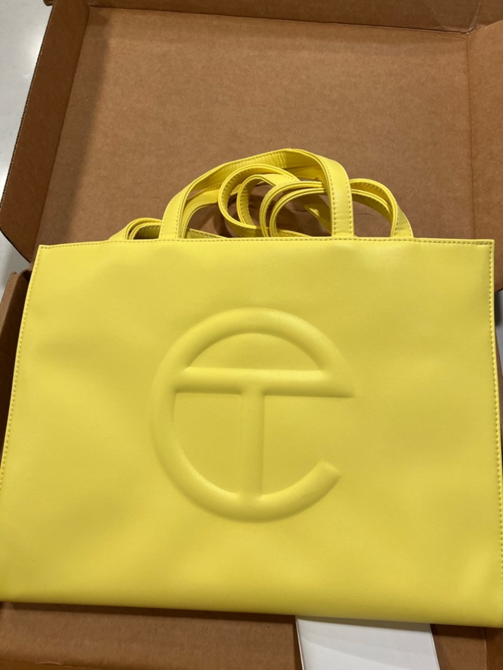 Yellow Telfar Medium Margarine Tote Shopping Bag – Women's Handbag